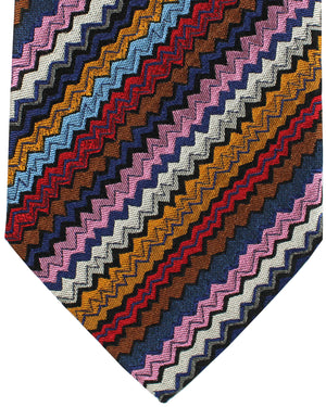 Missoni Necktie Multi Colored Zig Zag Design