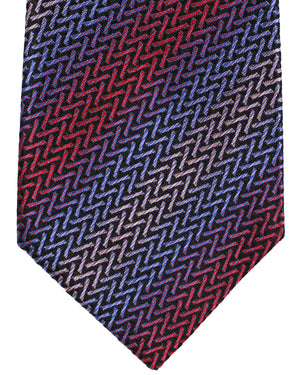 Missoni Necktie Purple Red Royal Blue Geometric Design