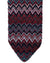 Missoni Knitted Tie Red Black Teal Zig Zag Design - Wool Silk