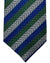 Missoni Silk Tie Green Gray Royal Blue Stripes - Hand Made In Italy