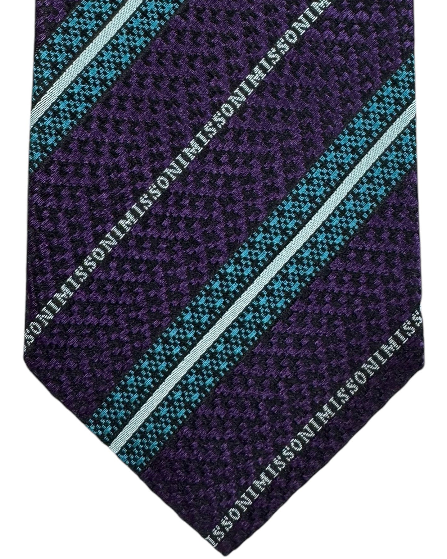 Missoni Silk Tie Purple Teal Stripes
