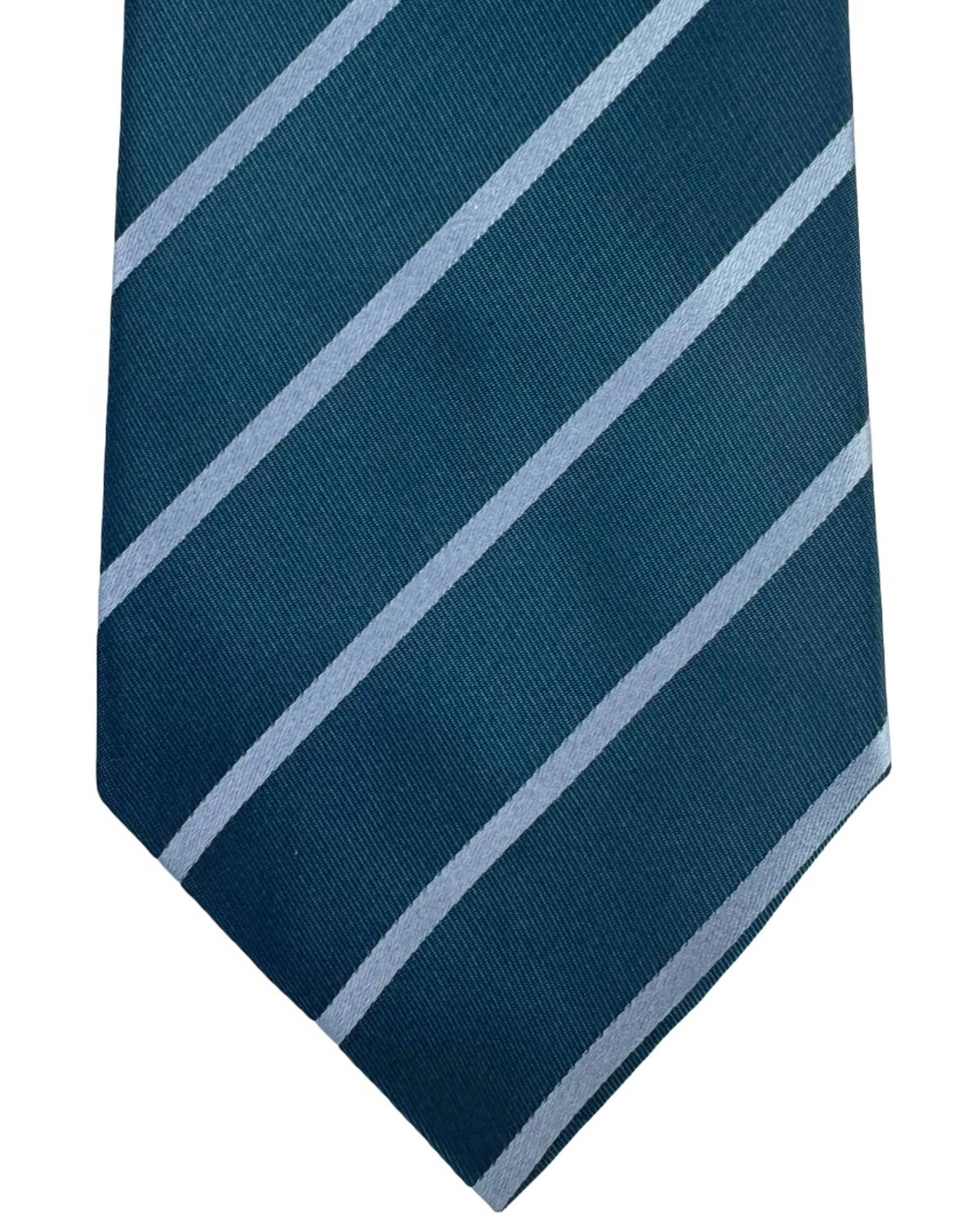 Missoni Silk Tie Dark Grey Sky Blue Stripes