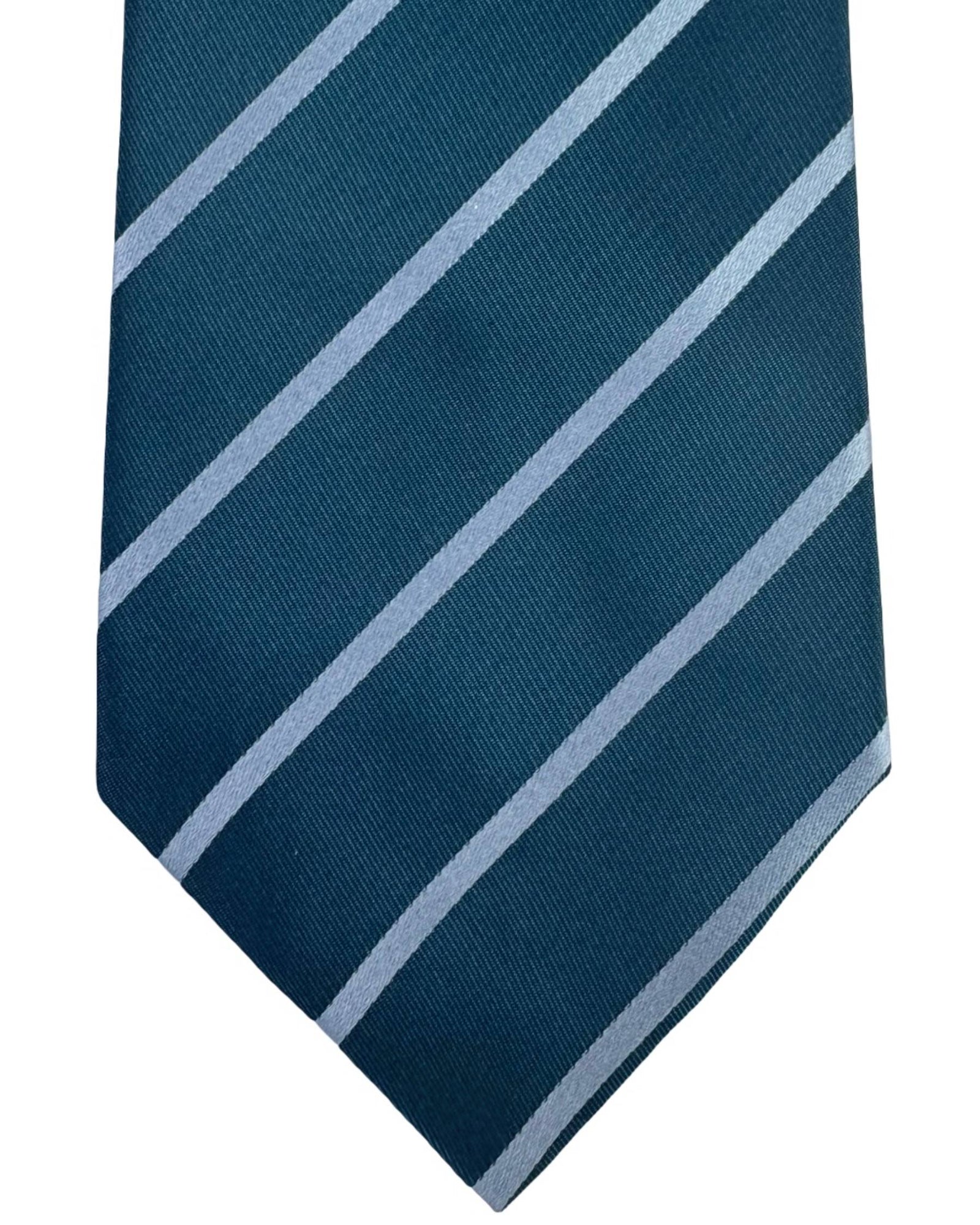 Missoni Silk Tie Dark Grey Sky Blue Stripes