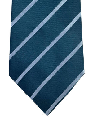 Missoni Silk Tie Dark Grey Sky Blue Stripes