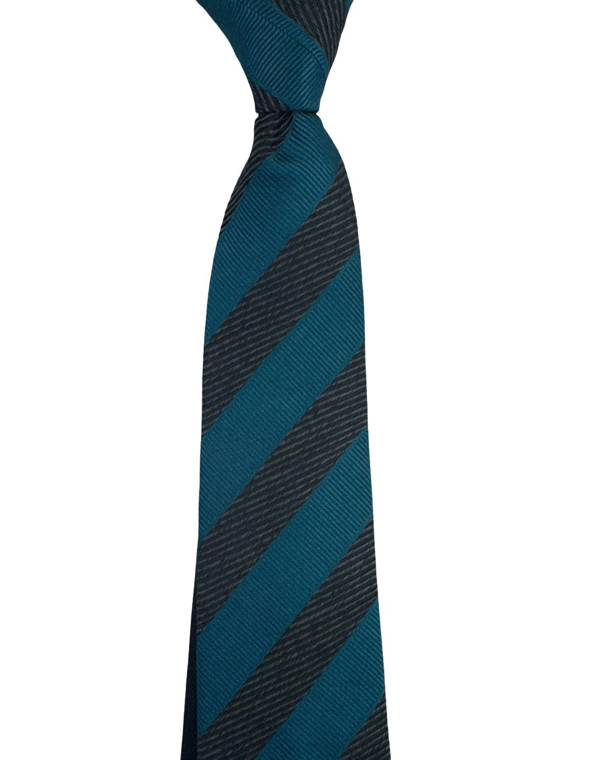 Missoni Silk Tie Teal Gray Striped Design
