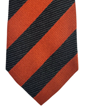Missoni Silk Tie Rust Orange Gray Striped Design