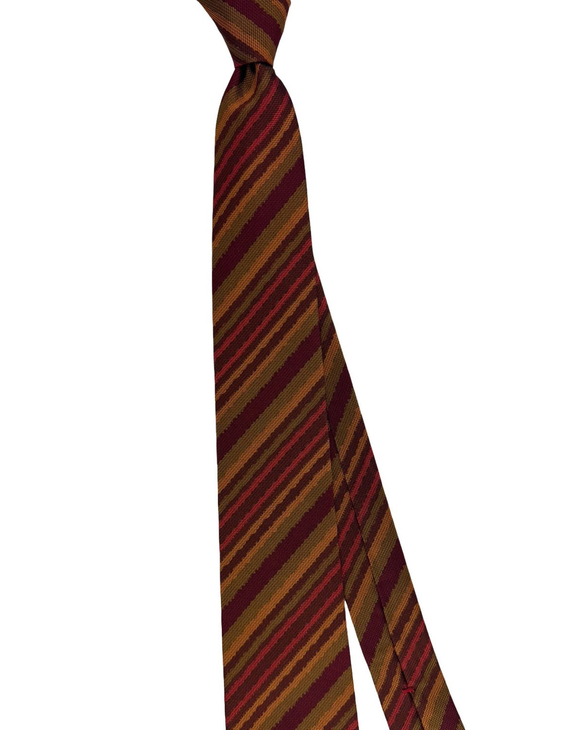 Missoni Silk Tie Bordeaux Orange Green Striped Design