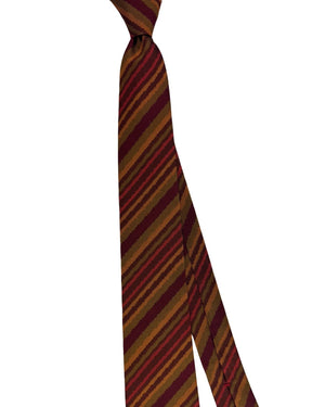 Missoni Silk Tie Bordeaux Orange Green Striped Design
