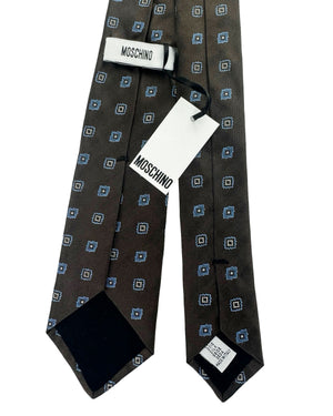 Moschino Silk Tie Classic Geometric Design