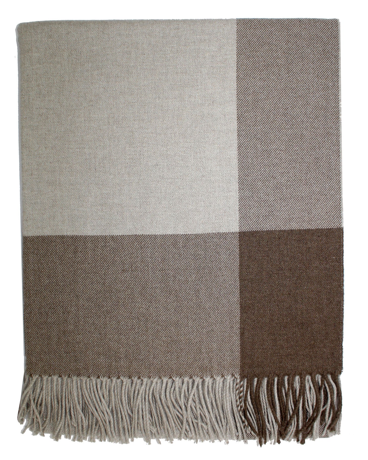 Tessitura Di Novara Cashmere Throw Blanket Brown Beige - Zegna Fabrics SALE
