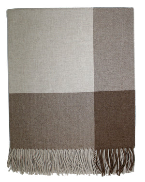 Tessitura Di Novara Cashmere Throw Blanket Brown Beige - Zegna Fabrics SALE