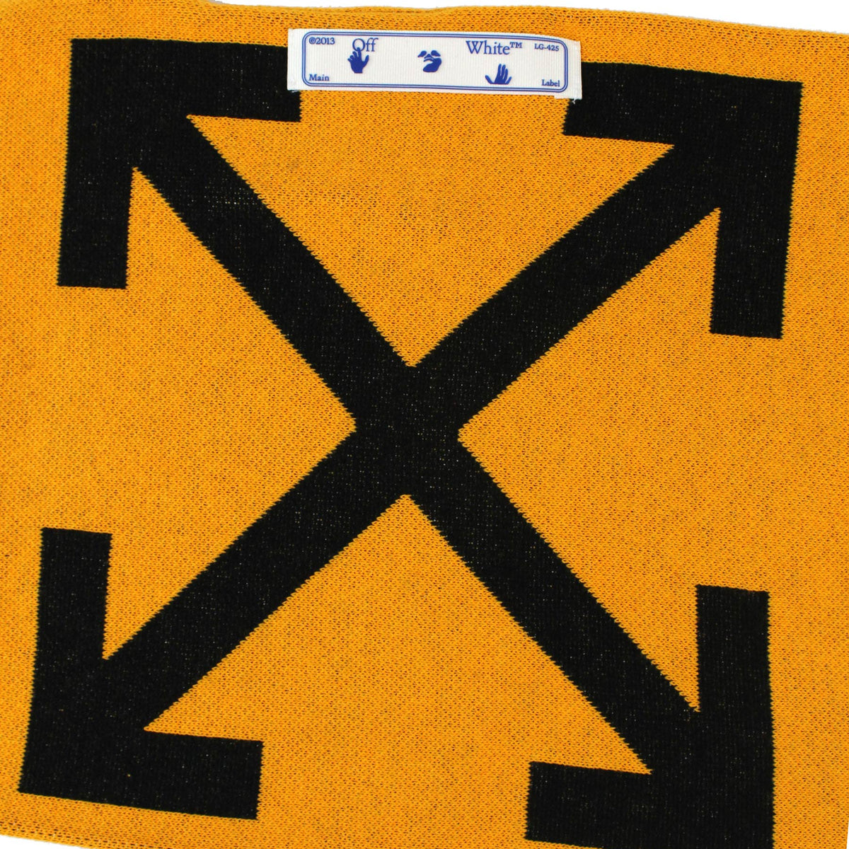 Off-White Scarf Orange Black Logo Design - Luxury Designer Shawl FINAL SALE