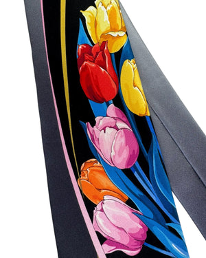 Vitaliano Pancaldi Silk Tie Multicolor Tulips