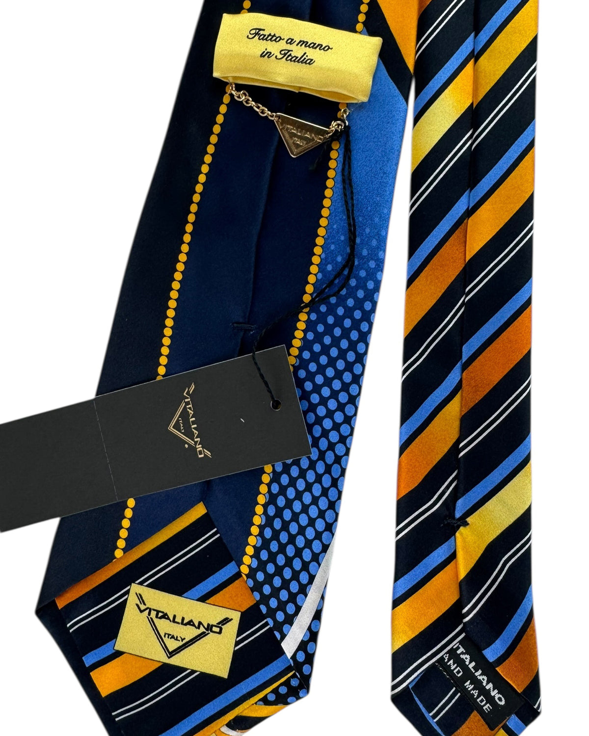 Vitaliano Pancaldi Silk Tie Swirly Stripes