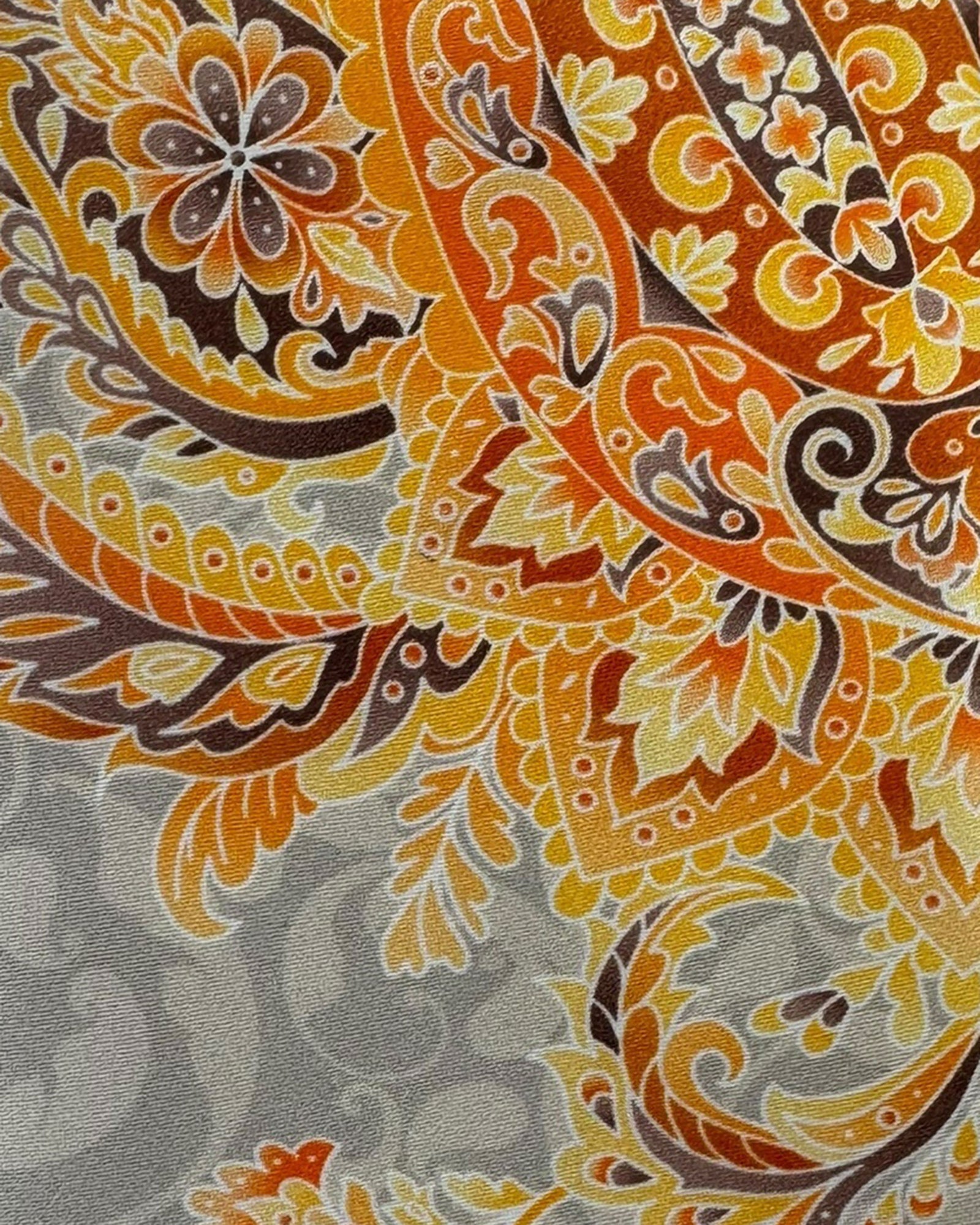 Vitaliano Pancaldi Tie Gray Oversized Orange Paisley