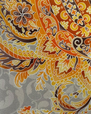 Vitaliano Pancaldi Tie Gray Oversized Orange Paisley