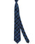 Vitaliano Pancaldi Pleated Silk Tie Black Royal Blue Medallions