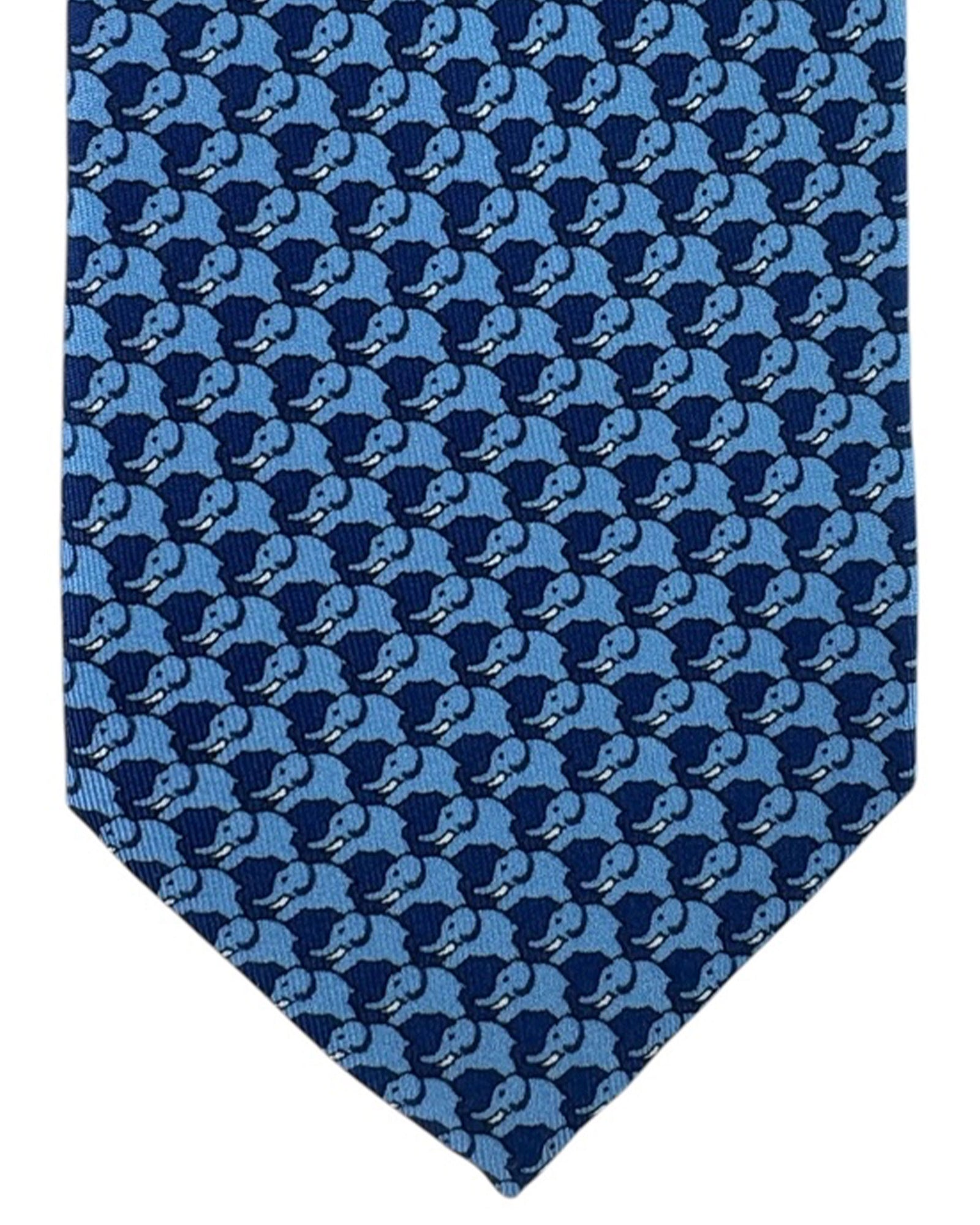 Thomas Pink Tie Navy Blue Elephant Novelty 