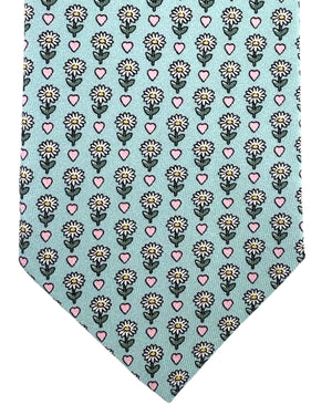 Thomas Pink Tie Light Blue Flowers - Novelty Design