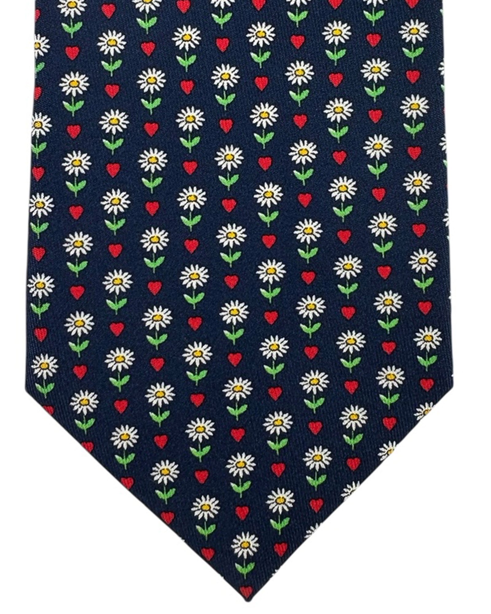 Pink Tie Navy Mini Flowers - Novelty Design