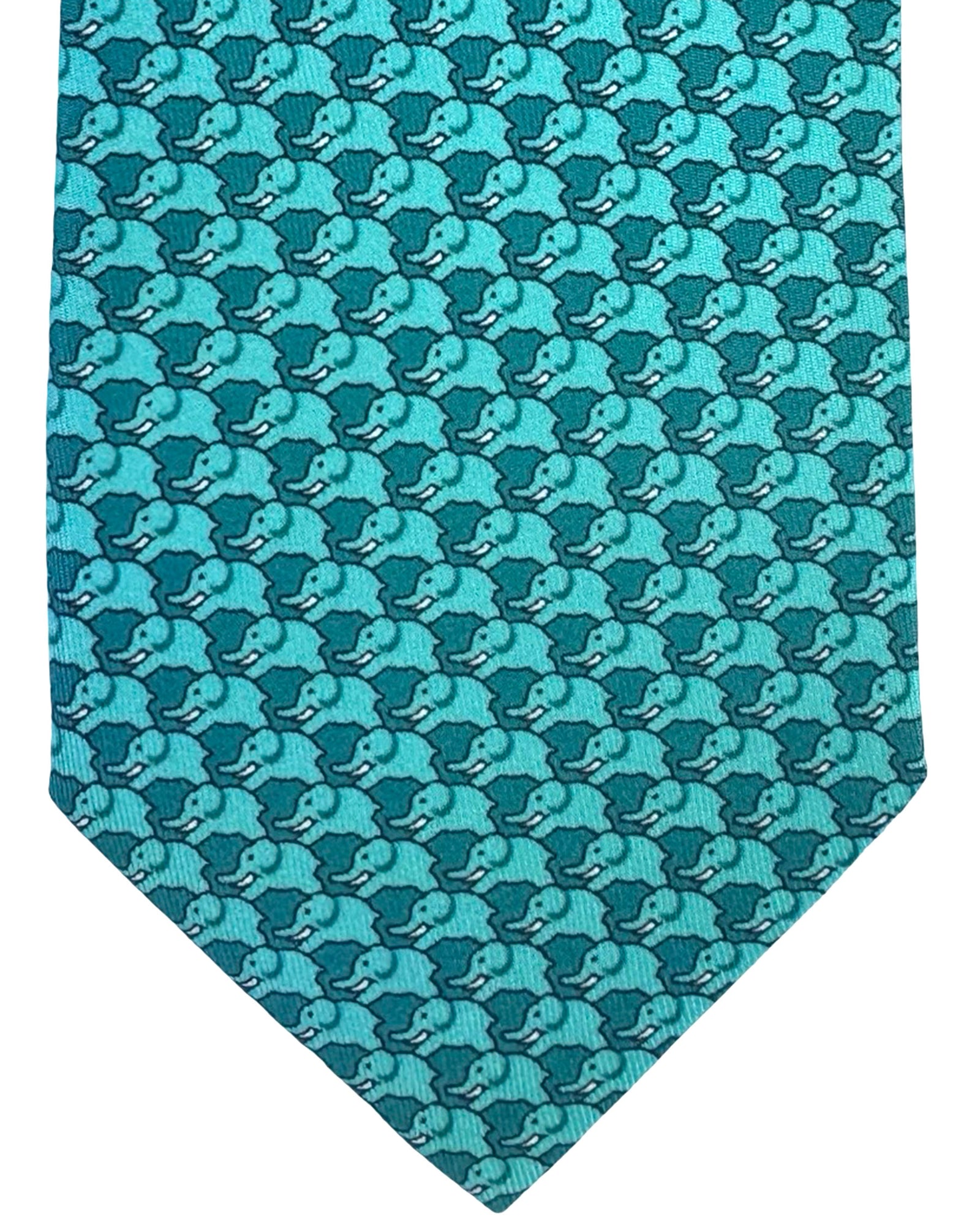 Thomas Pink Novelty Tie Aqua Elephant