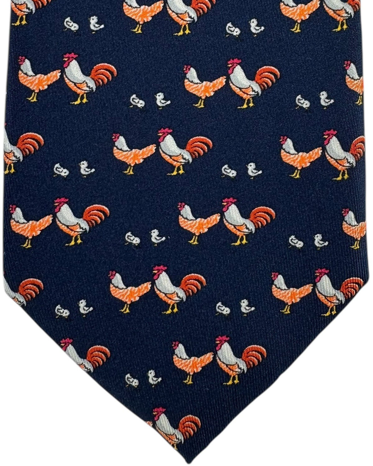 Thomas Pink Tie Navy Rooster Novelty Design