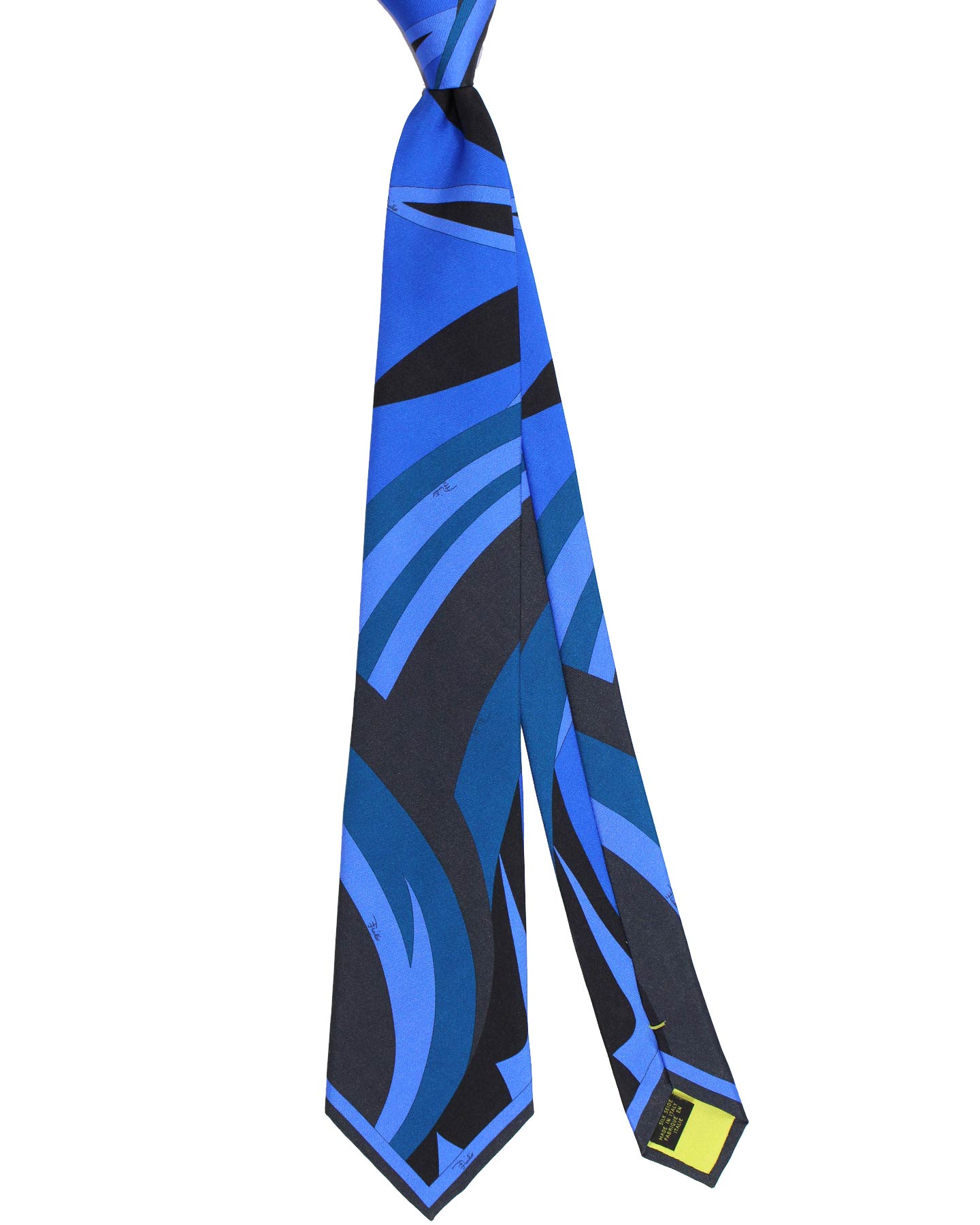 Emilio Pucci Silk Tie Signature Dark Blue Design