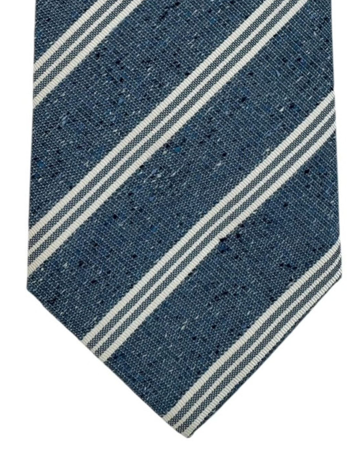Luigi Borrelli Silk Tie Dark Blue Stripes