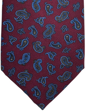 Stefano Ricci Silk Tie Maroon Blue Paisley