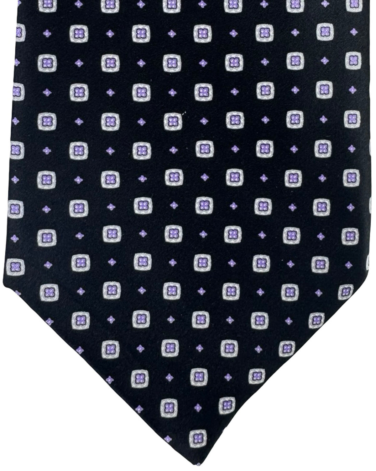 Stefano Ricci Silk Tie Black Lavender Geometric