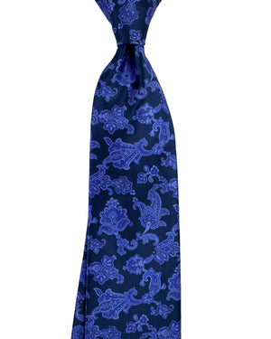 Stefano Ricci Silk Tie Midnight Blue Large Ornamental Pattern