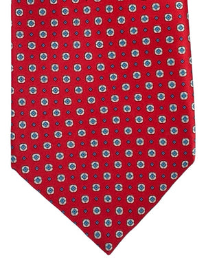 Stefano Ricci Tie Red White Blue Floral Medallions