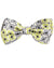 Emilio Pucci Silk Bow Tie Gray Bright Yellow Floral Gingham Design - Made In Italy