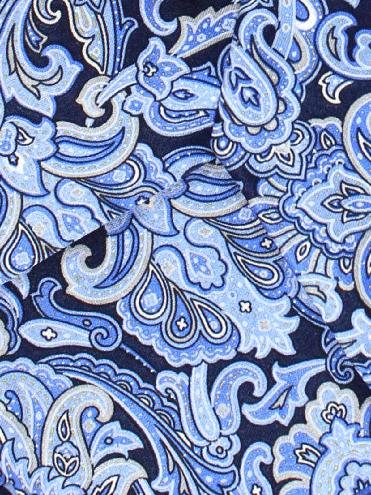 Stefano Ricci Tie Blue Ornamental - Pleated Silk