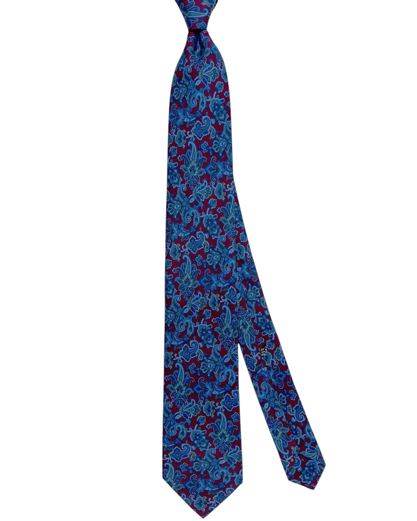 Stefano Ricci Silk Tie Maroon Blue Green Paisley & Ornamental