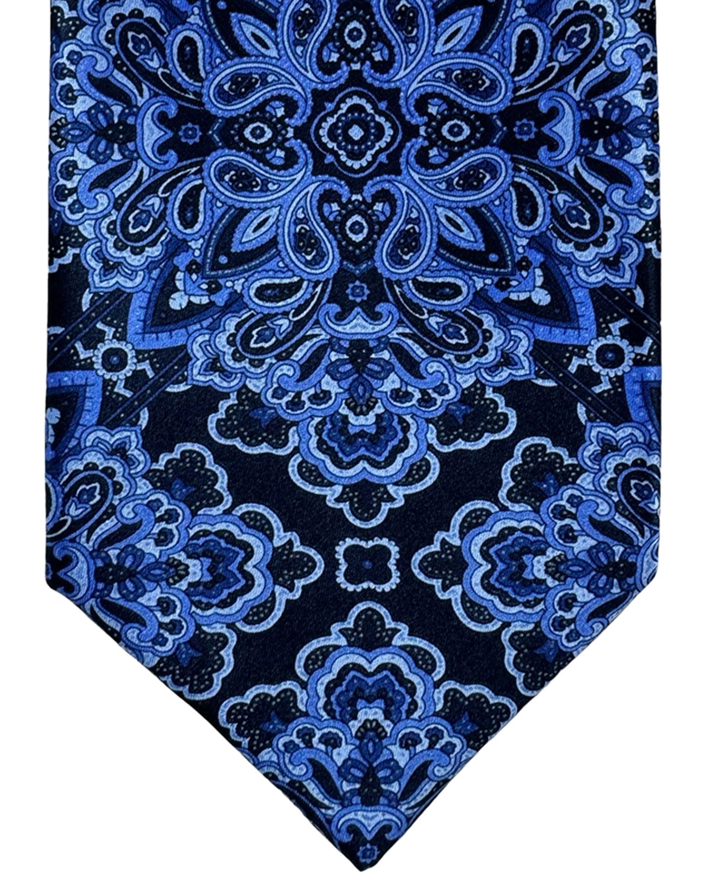 Stefano Ricci Silk Tie Dark Blue Lavender Ornamental Design