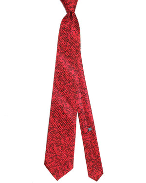 Stefano Ricci Tie Dark Red Black Ornamental - Pleated Silk