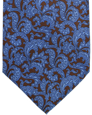 Stefano Ricci Silk Tie Brown Blue Ornamental