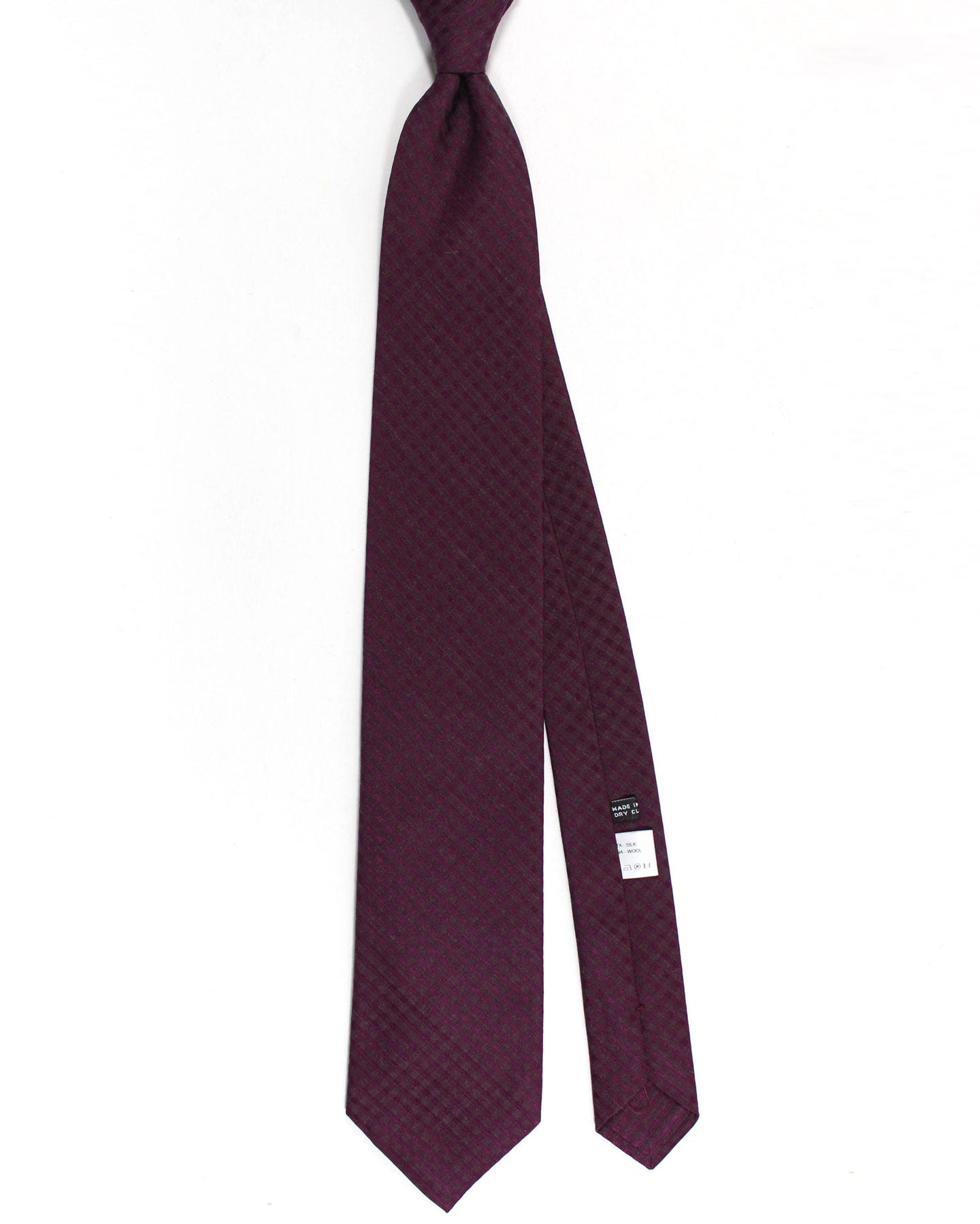 Stefano Ricci Silk Wool Tie Purple Gingham