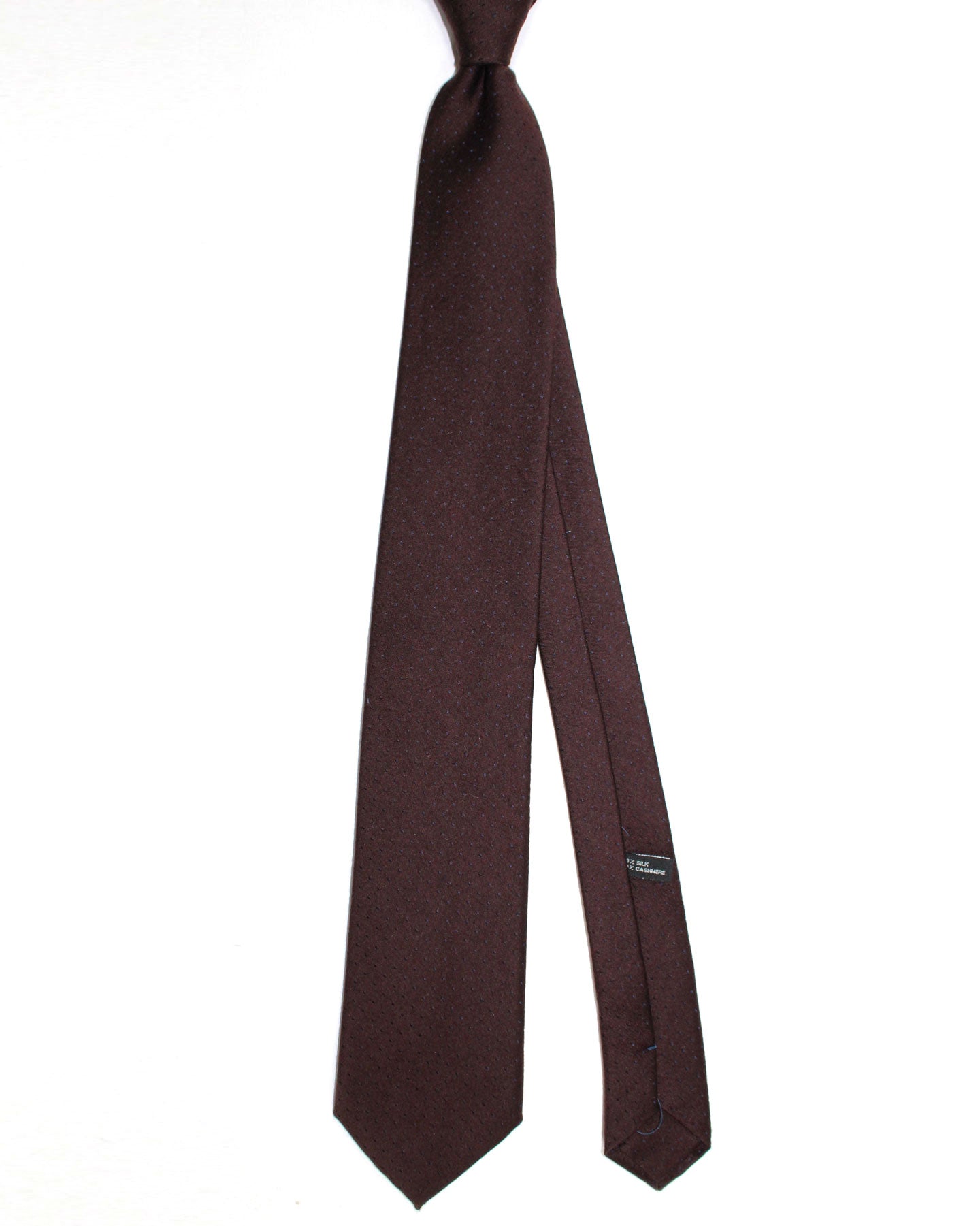 Stefano Ricci Silk Cashmere Tie Dark Purple Micro Dots