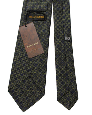 Stefano Ricci Silk Tie Midnight Blue Forest Green