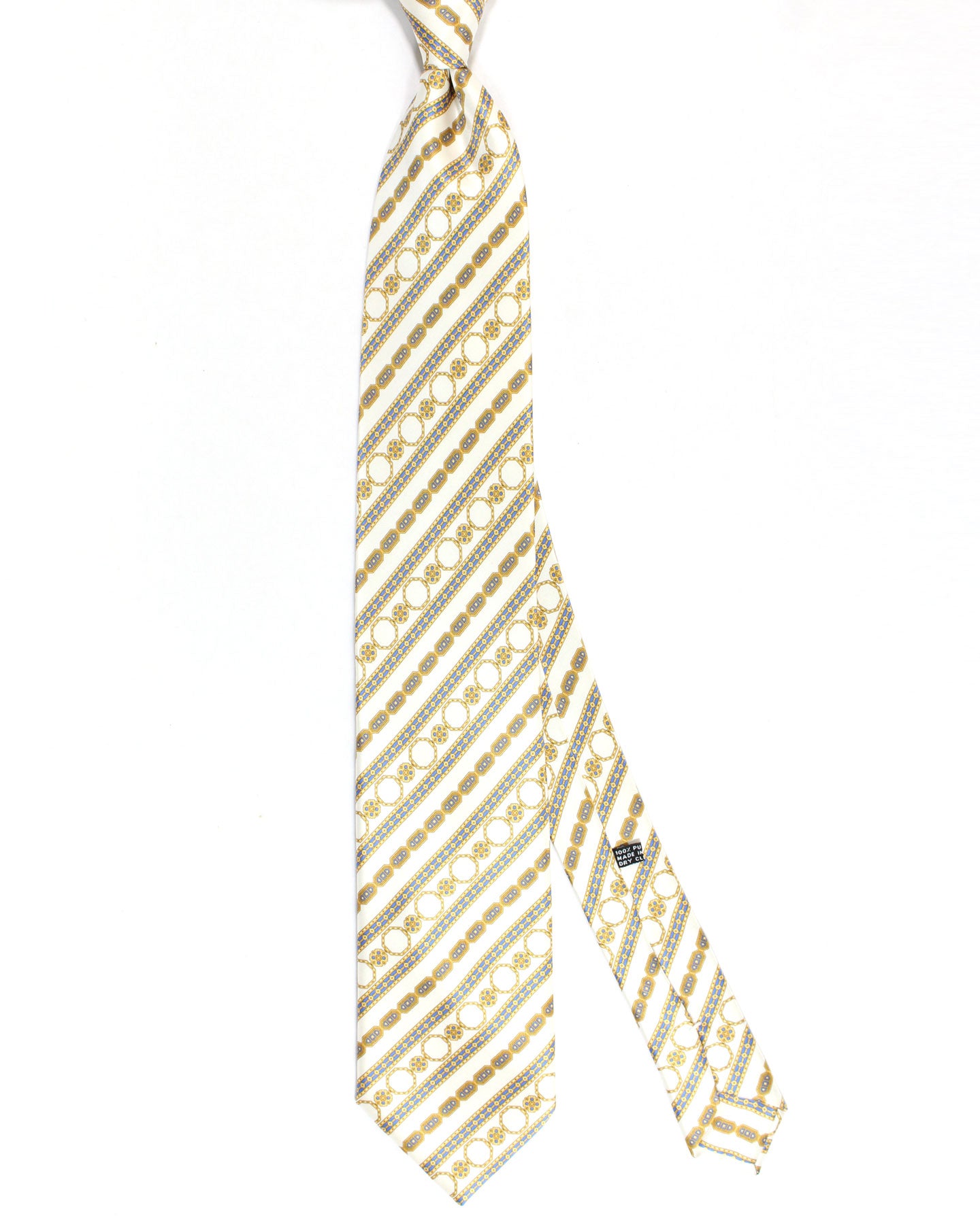 Stefano Ricci Silk Tie White Orange Gold Stripes