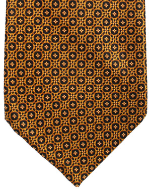 Stefano Ricci Silk Tie Olive Black Micro Pattern