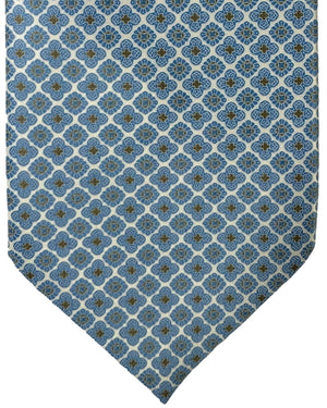 Stefano Ricci Silk Tie Light Gray Mini Medallions Design