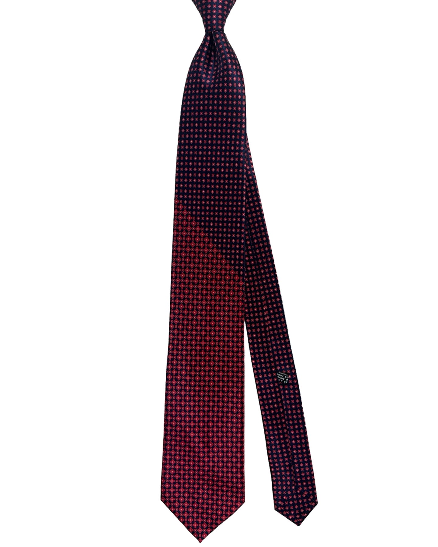 Stefano Ricci Tie Dark Blue Red Mini Geometric Design