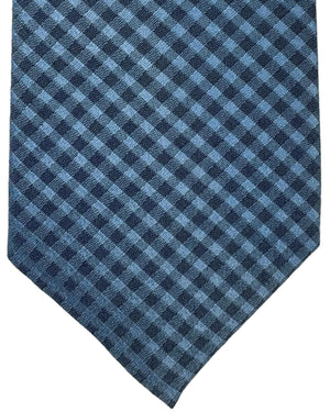 Stefano Ricci Tie Gray Blue Gingham Design