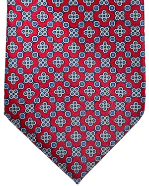 Stefano Ricci Silk Tie Red Blue Gray Geometries Design