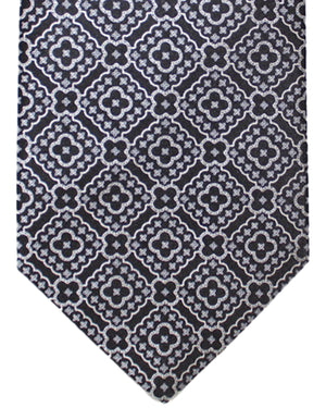 Stefano Ricci Silk Tie Black Silver Medallions