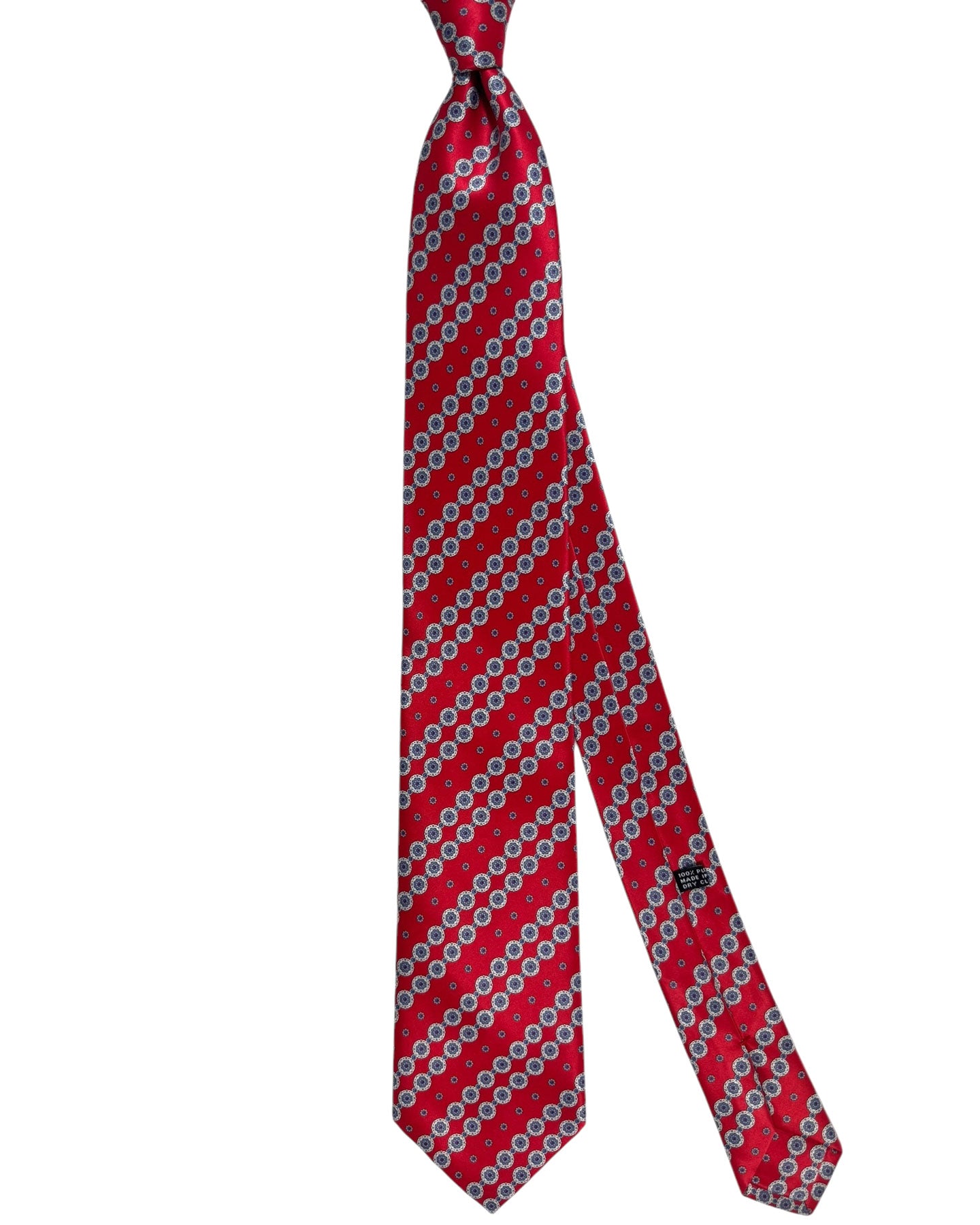 Stefano Ricci Silk Tie Red Floral Stripes Design