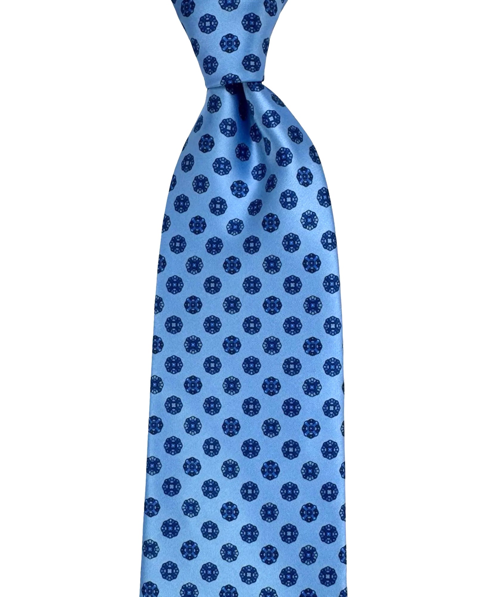 Stefano Ricci Tie Light and Dark Blue Medallions
